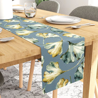 Blackout Polyester Gingko Blue Table Runner (Pack of 1)