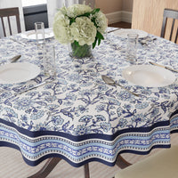 Spun Polyester Indigo Table Cloth (Pack of 1)