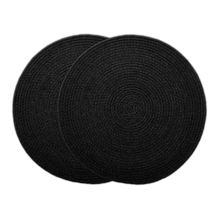 Cotton Black Placemat (Pack of 2)