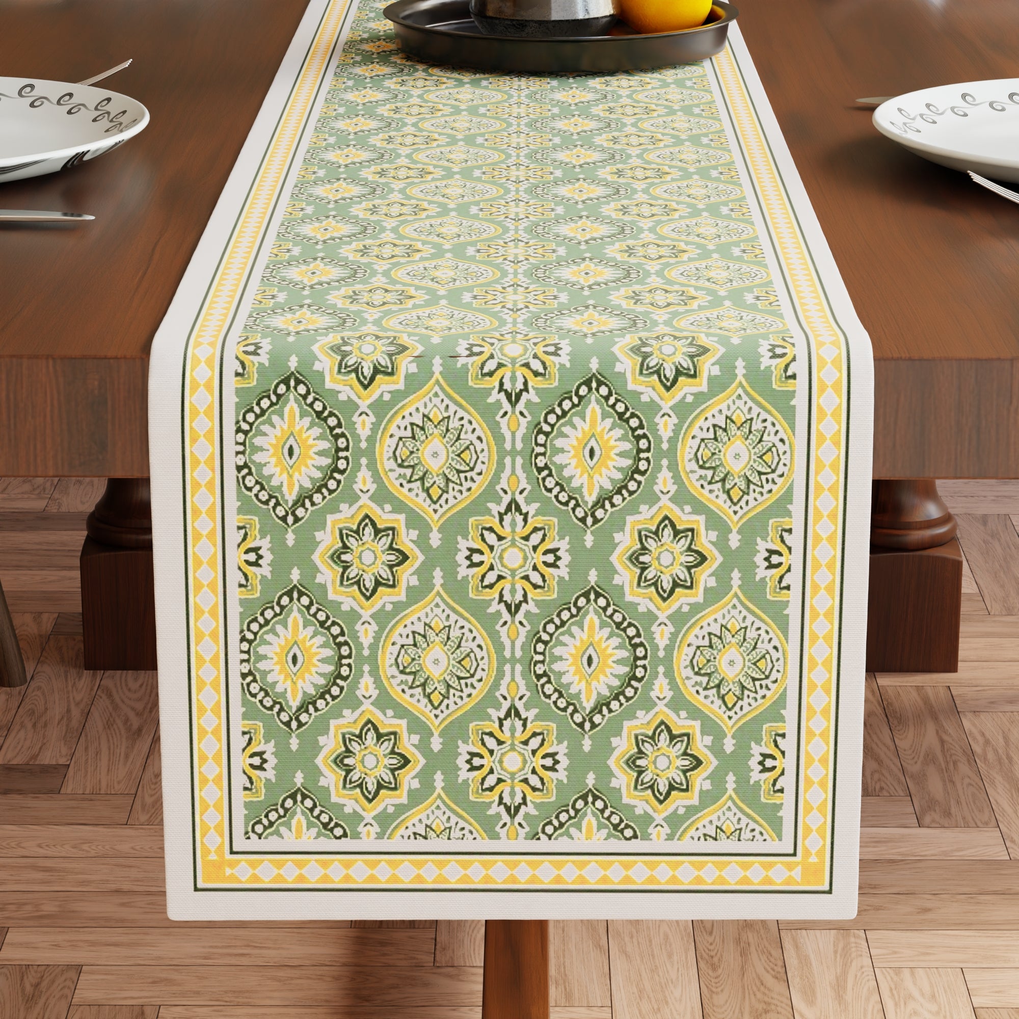 Cotton Sage-03 Table Runner (Pack of 1)