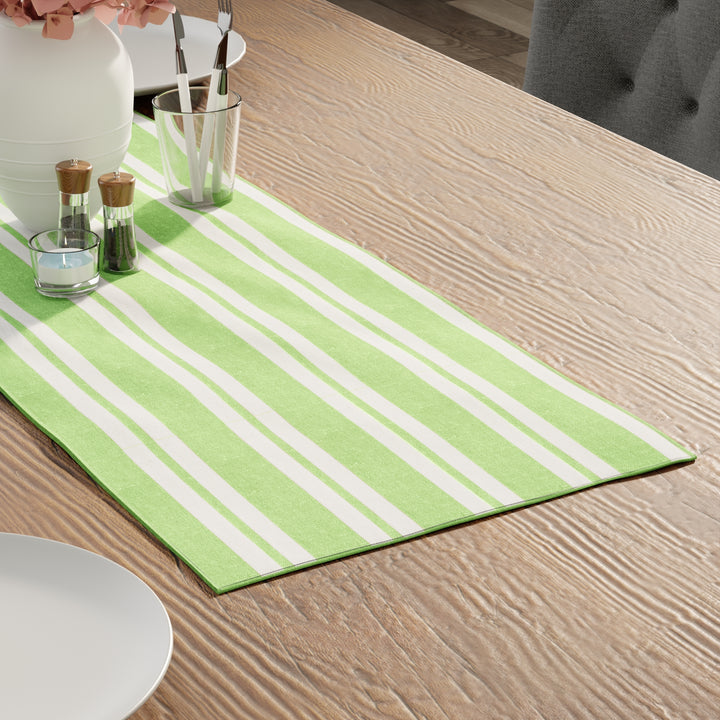 RC Yarn-Dyed Franca Lime Stripes Table Runner (Pack of 1)