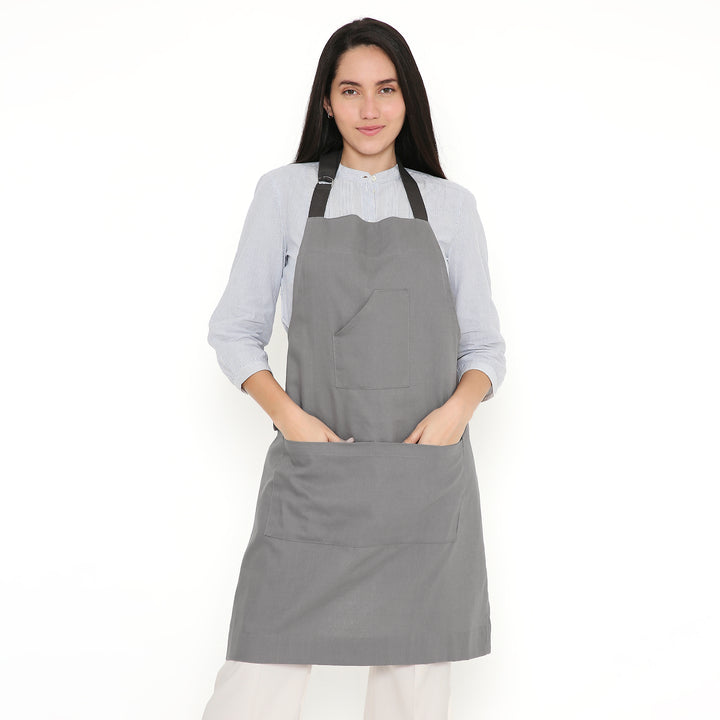 Cotton Grey Apron (Pack of 1)