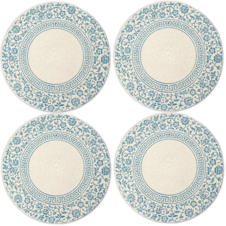Cotton Printed Light Blue Placemat (Pack of 4)
