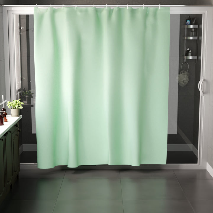 Polyester Mint Shower Curtain (Pack of 1)