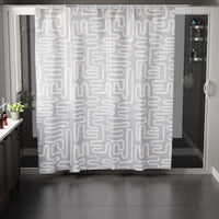 Polyester Boho Maze Grey Shower Curtain (Pack of 1)