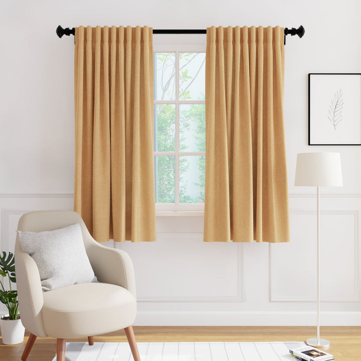 Embossed Velvet Gold Curtain
