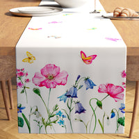 Spun Polyester Pink Butterflies Table Runner (Pack of 1)