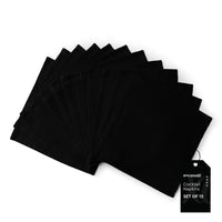 Cotton Jet Black Table Napkins (Pack of 12)