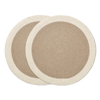 Cotton Beige & Off White Placemat (Pack of 2)