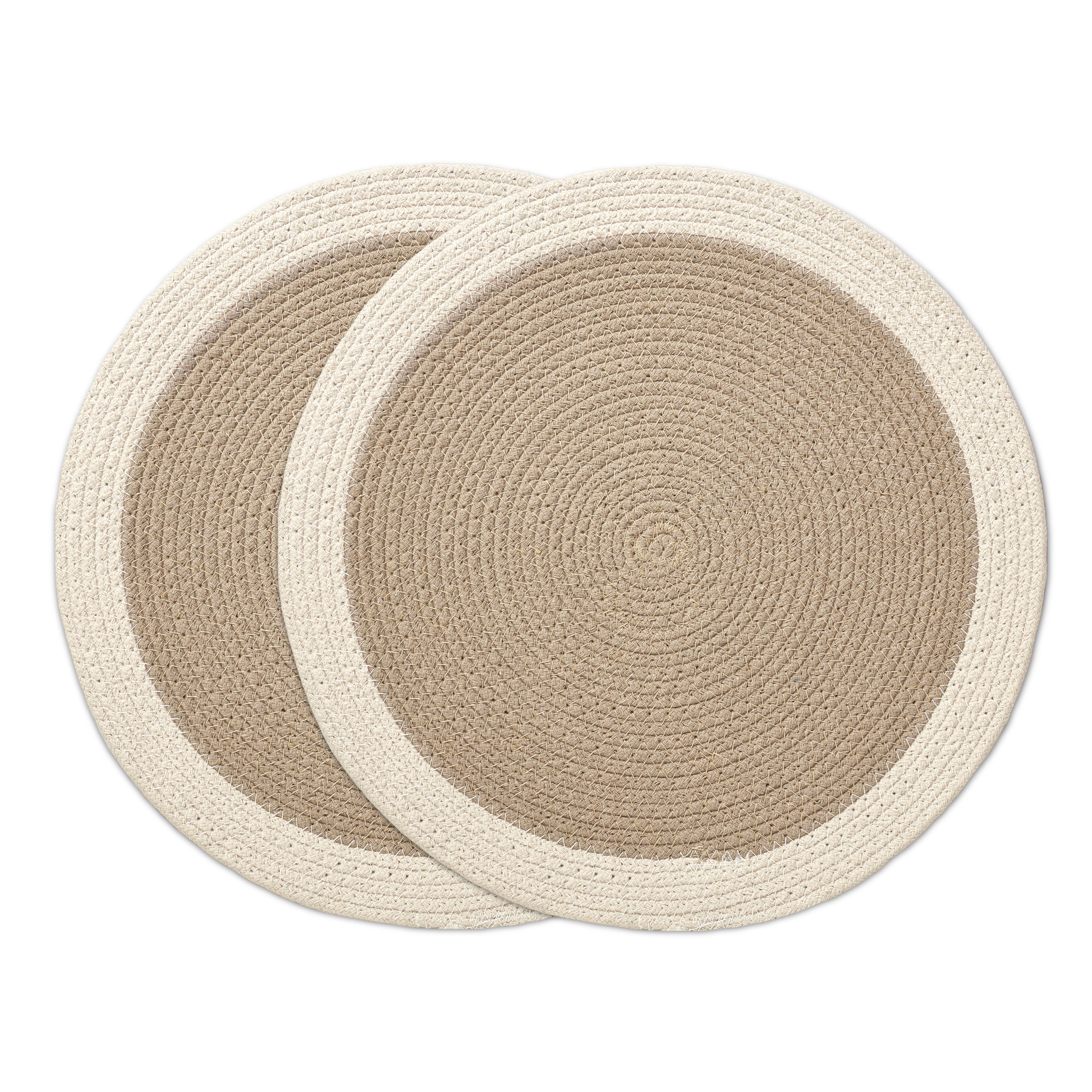 Cotton Beige & Off White Placemat (Pack of 2)