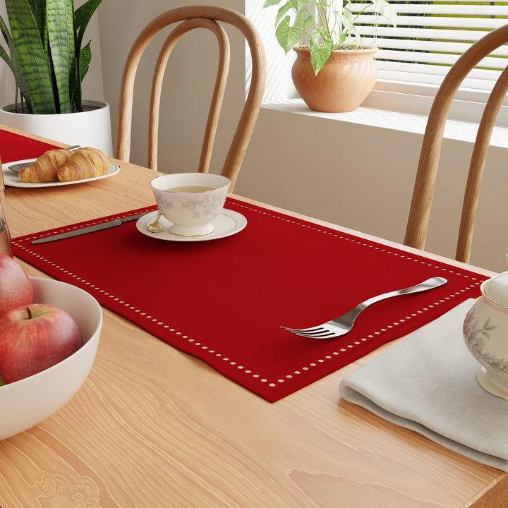 Cotton Red Placemat (Pack of 4)