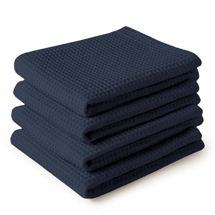 Cotton Navy Blue Kitchen Towel (Pack of 4)