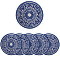 Cotton Blue Mandala Print Placemat (Pack of 6)
