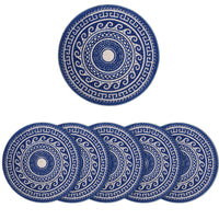 Cotton Blue Mandala Print Placemat (Pack of 6)