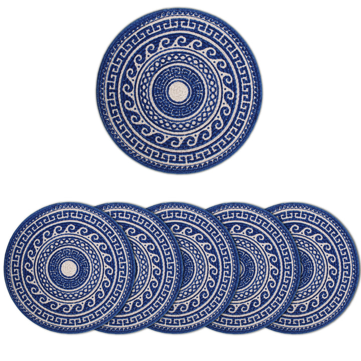 Cotton Blue Mandala Print Placemat (Pack of 6)