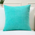 Chenille Solid Turq Cushion Cover (Pack of 1)