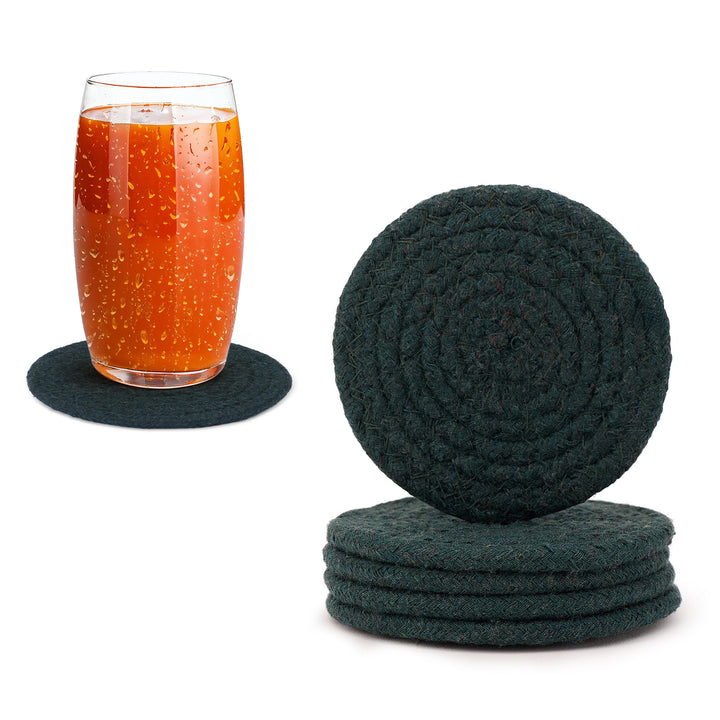 Cotton Dark Green Coaster