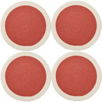 Cotton Coral & Off White Placemat (Pack of 4)