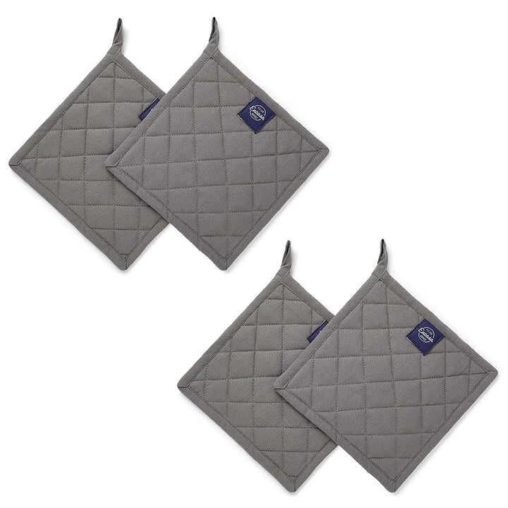 Yarn Dyed Cotton Grey Potholder (Pack of 4)