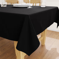 Cotton Jet Black Table Cloth (Pack of 1)