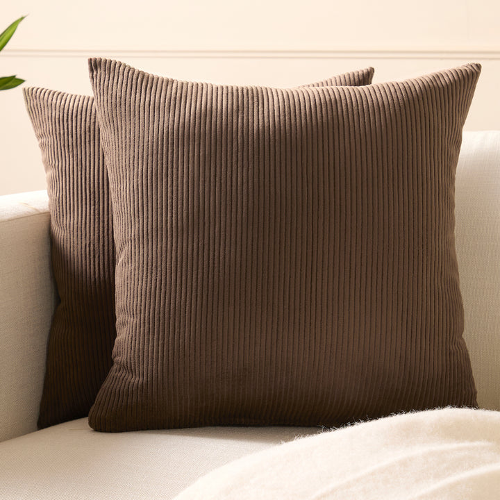 Corduroy Coffee Cushion Cover