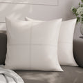 Faux Leather Cream Stitch Cushion Cover (Pack of 2)
