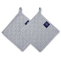 Cotton Ticking Navy Blue Pot Holders (Pack of 2)