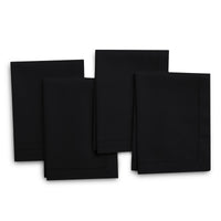 Cotton Black Table Napkins (Pack of 4)