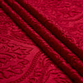 Embossed Velvet Red Fabric by Meter