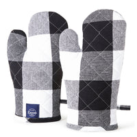 Cotton Buffalo Black Checks Oven Gloves (Pack of 2)