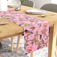 Blackout Polyester Dusty Pink Birds Table Runner (Pack of 1)
