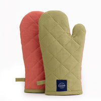 Canvas Sage & Coral Oven Gloves (Pack of 2)