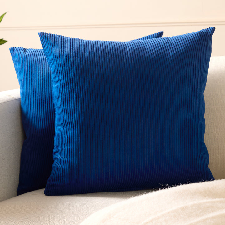 Corduroy Navy Blue Cushion Cover
