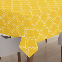 Polyester Yellow Trellis Table Cloth (Pack of 1)