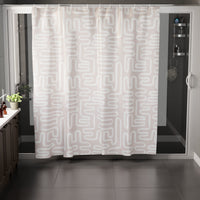Polyester Boho Maze Beige Shower Curtain (Pack of 1)