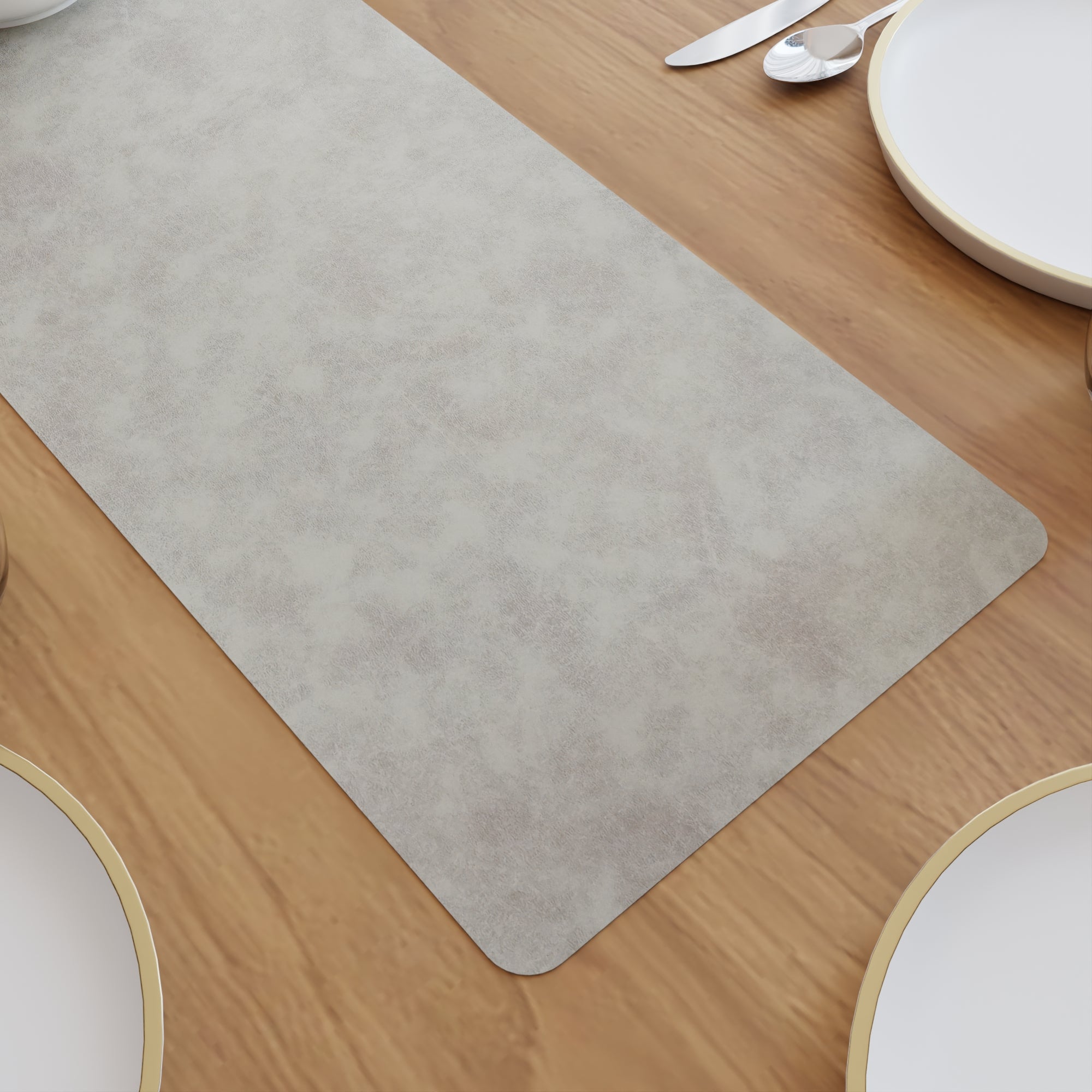 2 Sided Leather Grey & Blue Table Runner (Pack of 1)