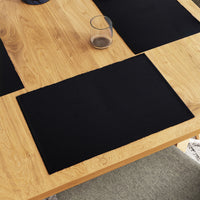 Cotton Solid Black Placemat (Pack of 6)