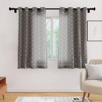 Micro Moroccan Grey Curtain (Pack of 2)