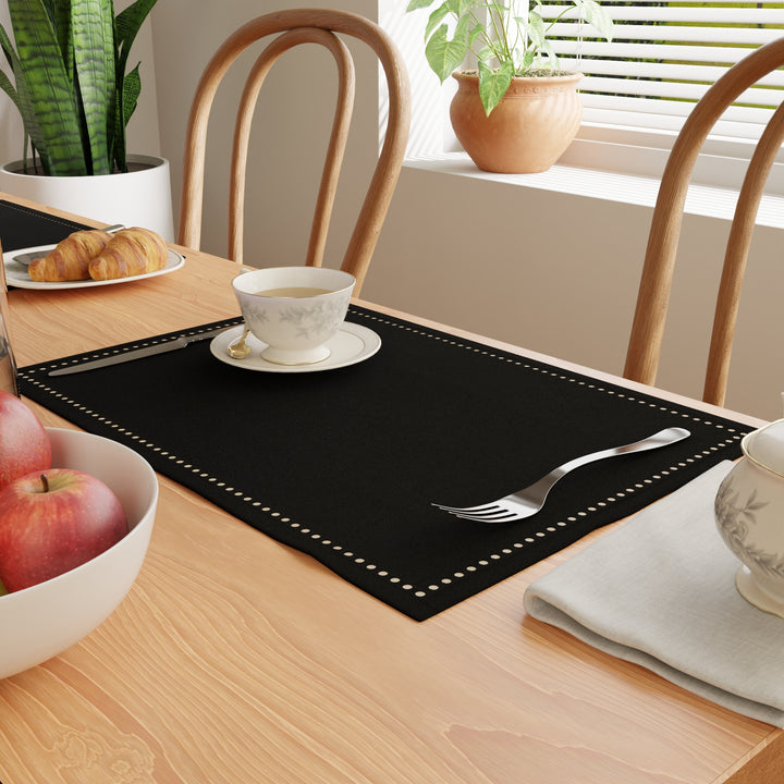 Cotton Black Placemat (Pack of 4)