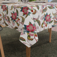 Polyester Chintz Red Table Cloth (Pack of 1)