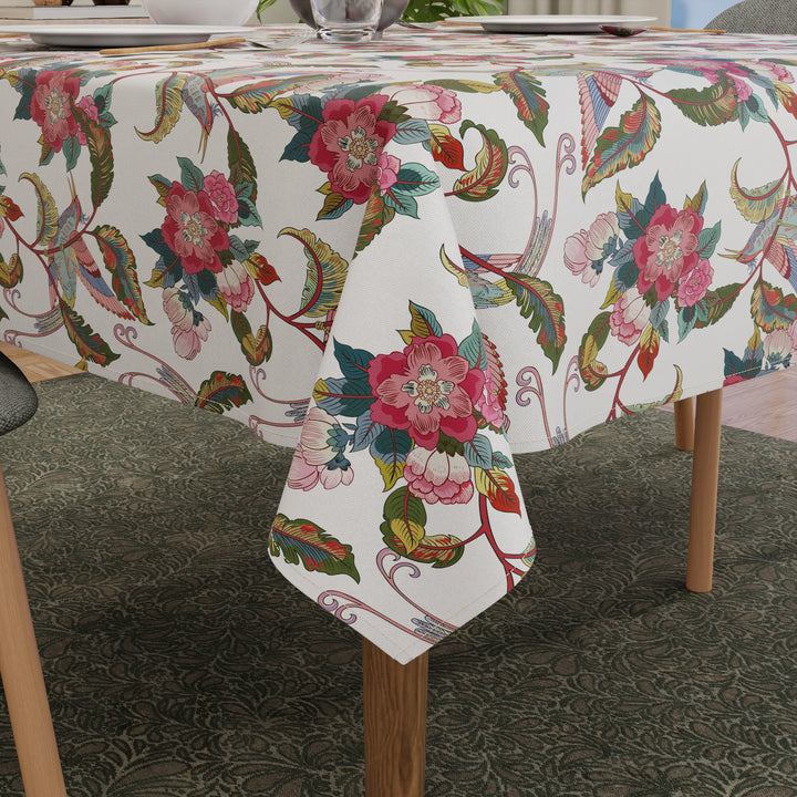 Polyester Chintz Red Table Cloth (Pack of 1)