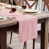 Cotton Ticking Red Table Runner (Pack of 1)