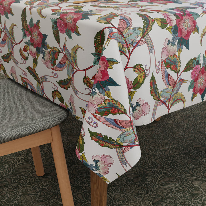 Polyester Chintz Red Table Cloth (Pack of 1)