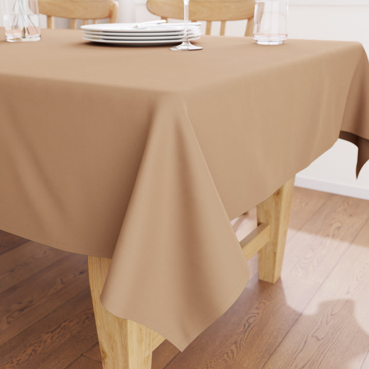 Cotton Light Beige Table Cloth (Pack of 1)
