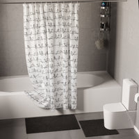 Polyester Blackbirds Combo Shower Curtain + Bathmat (Pack of 3)
