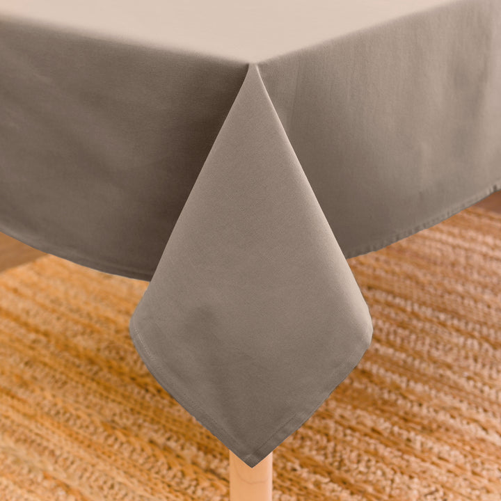 Cotton Taupe Table Cloth (Pack of 1)