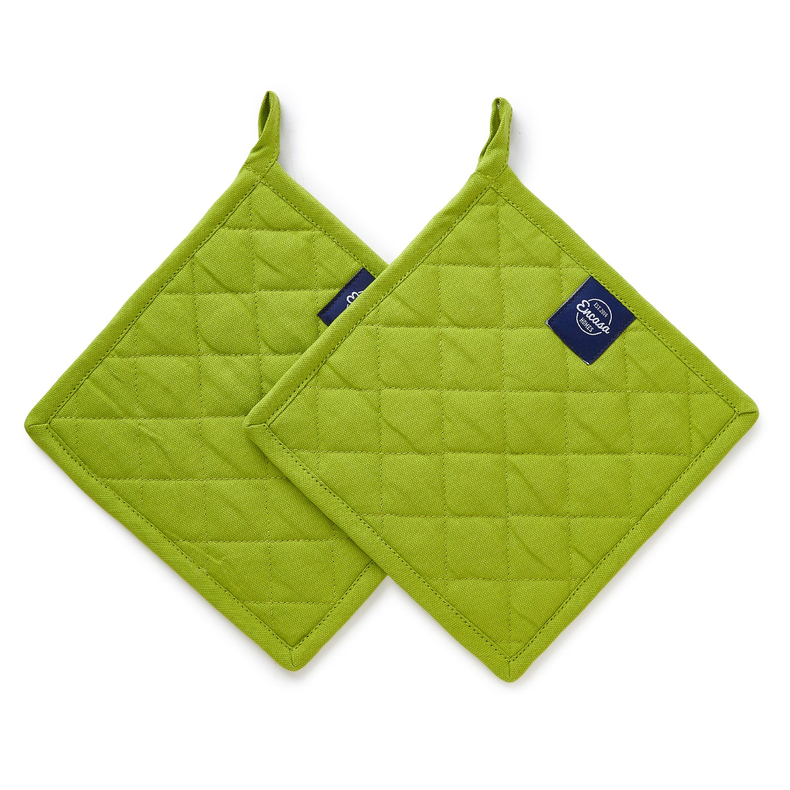 Cotton Lime Green Pot Holders (Pack of 2)