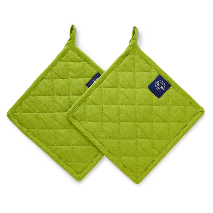 Cotton Lime Green Pot Holders (Pack of 2)