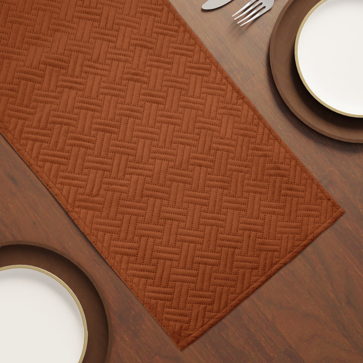 Quilted Velvet Orange Table Runner