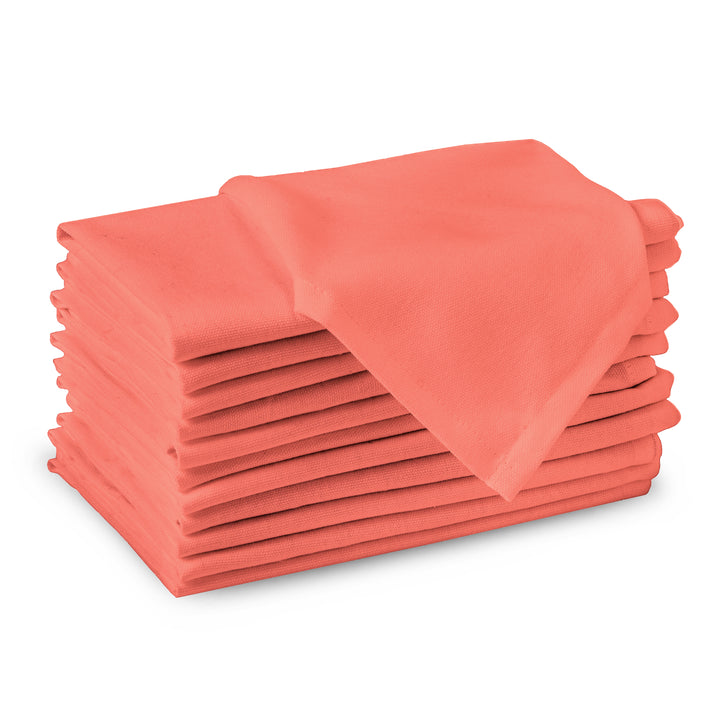 Cotton Coral Table Napkins (Pack of 12)